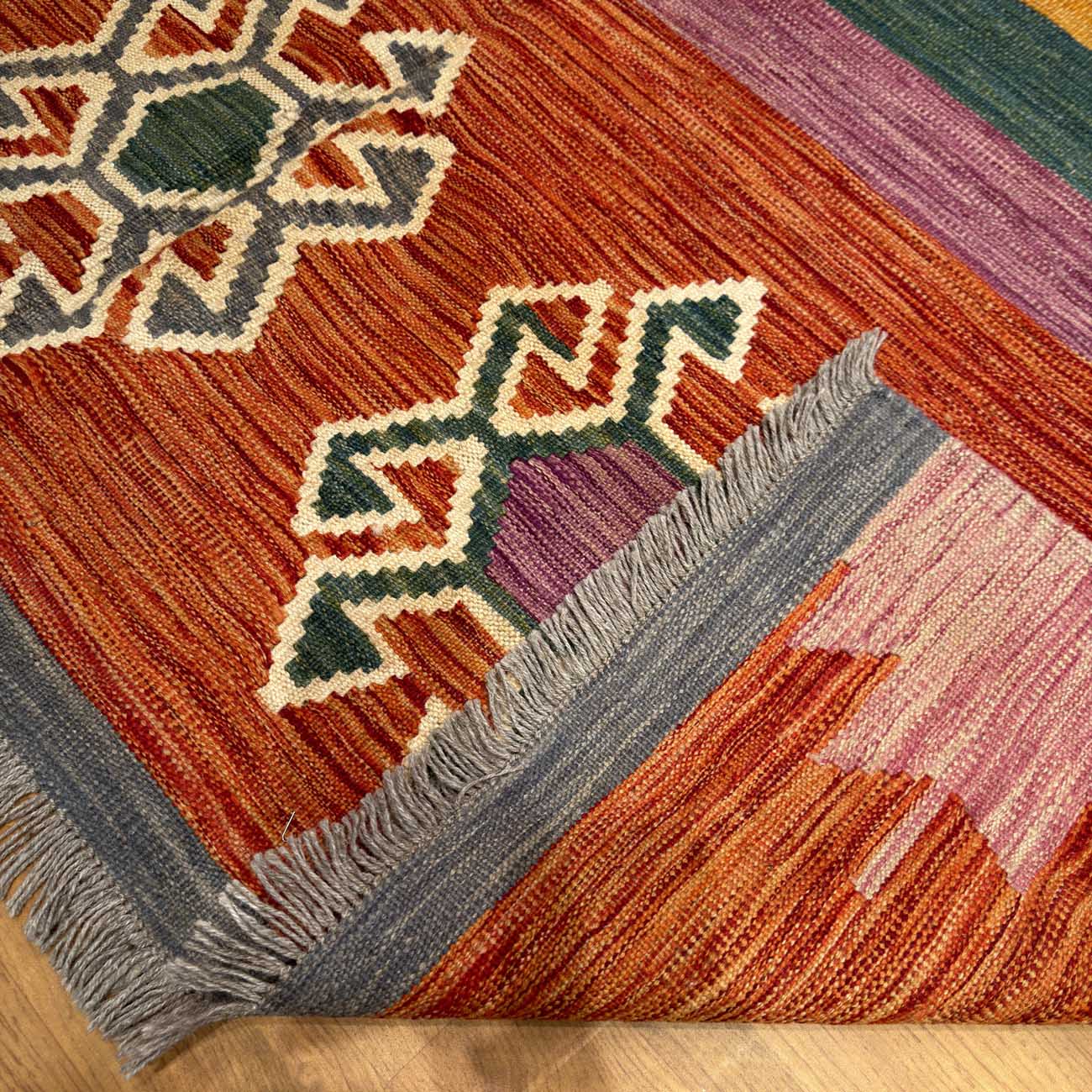 El Dokuma Anadolu Desenli Yün Kilim (175x245 cm) - Görsel 6