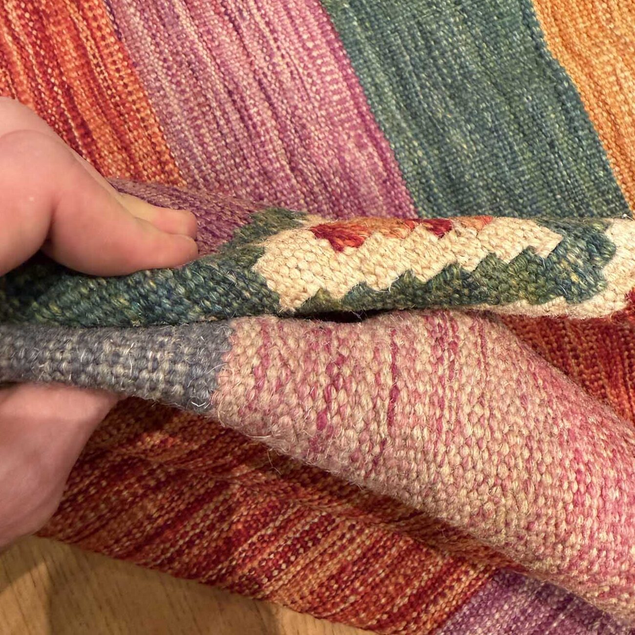 El Dokuma Anadolu Desenli Yün Kilim (175x245 cm) - Görsel 9