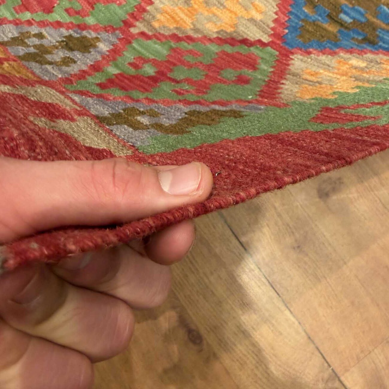 El Dokuma Anadolu Desenli Yün Kilim (120x175 cm) - Görsel 7