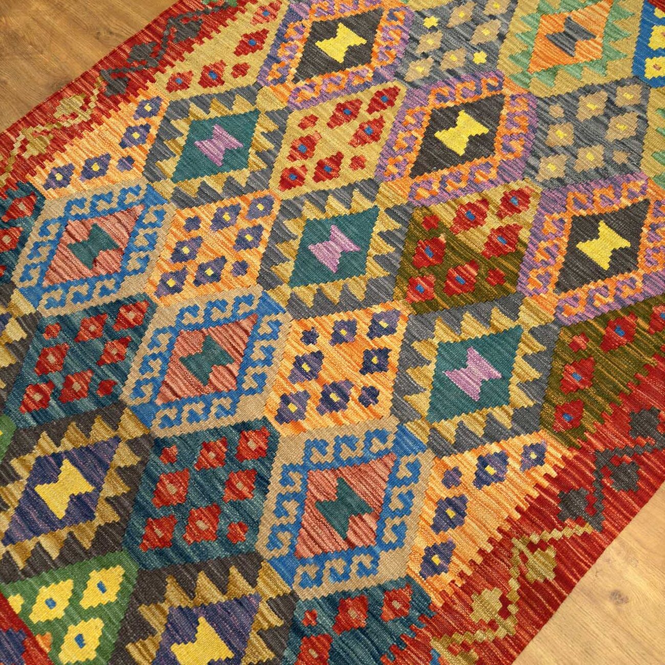 El Dokuma Anadolu Desenli Yün Kilim (125x175 cm) - Görsel 2