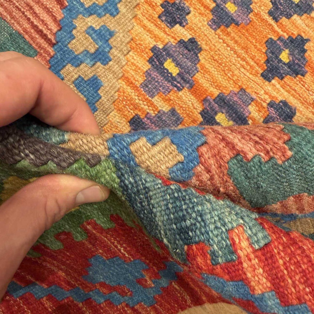 El Dokuma Anadolu Desenli Yün Kilim (125x175 cm) - Görsel 8