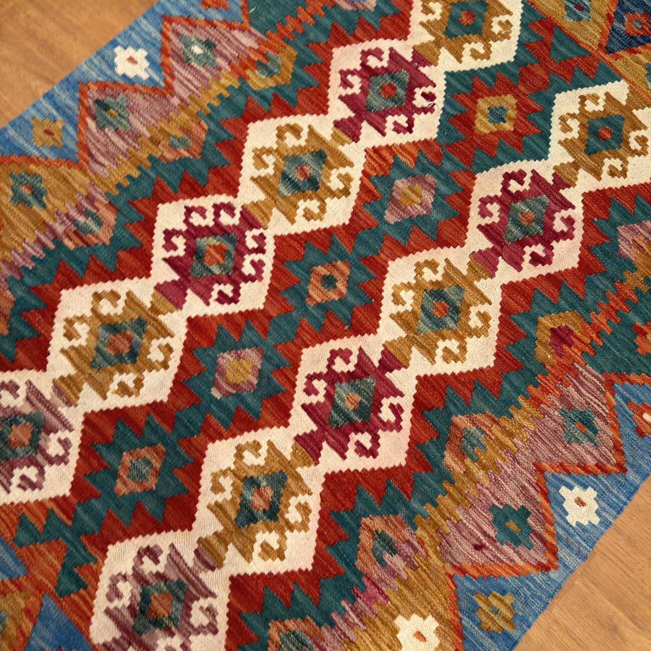 El Dokuma Anadolu Desenli Yün Kilim (100x145 cm) - Görsel 2