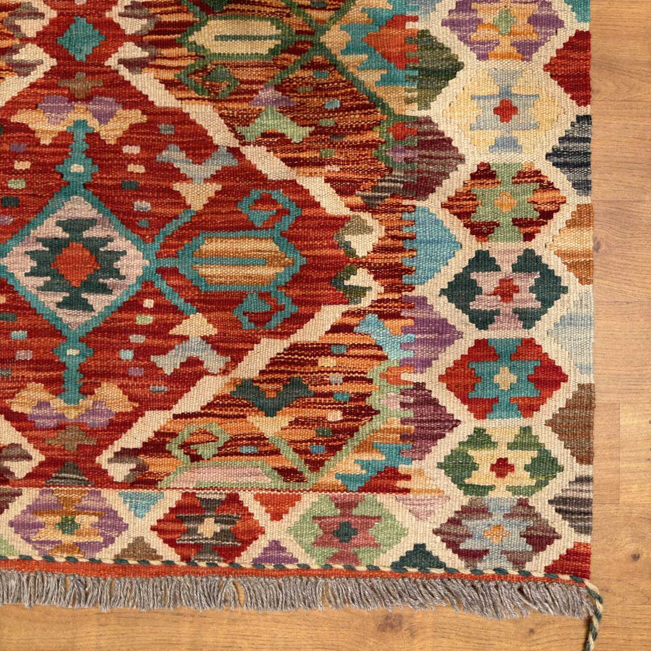El Dokuma Anadolu Desenli Yün Kilim (105x150 cm) - Görsel 4
