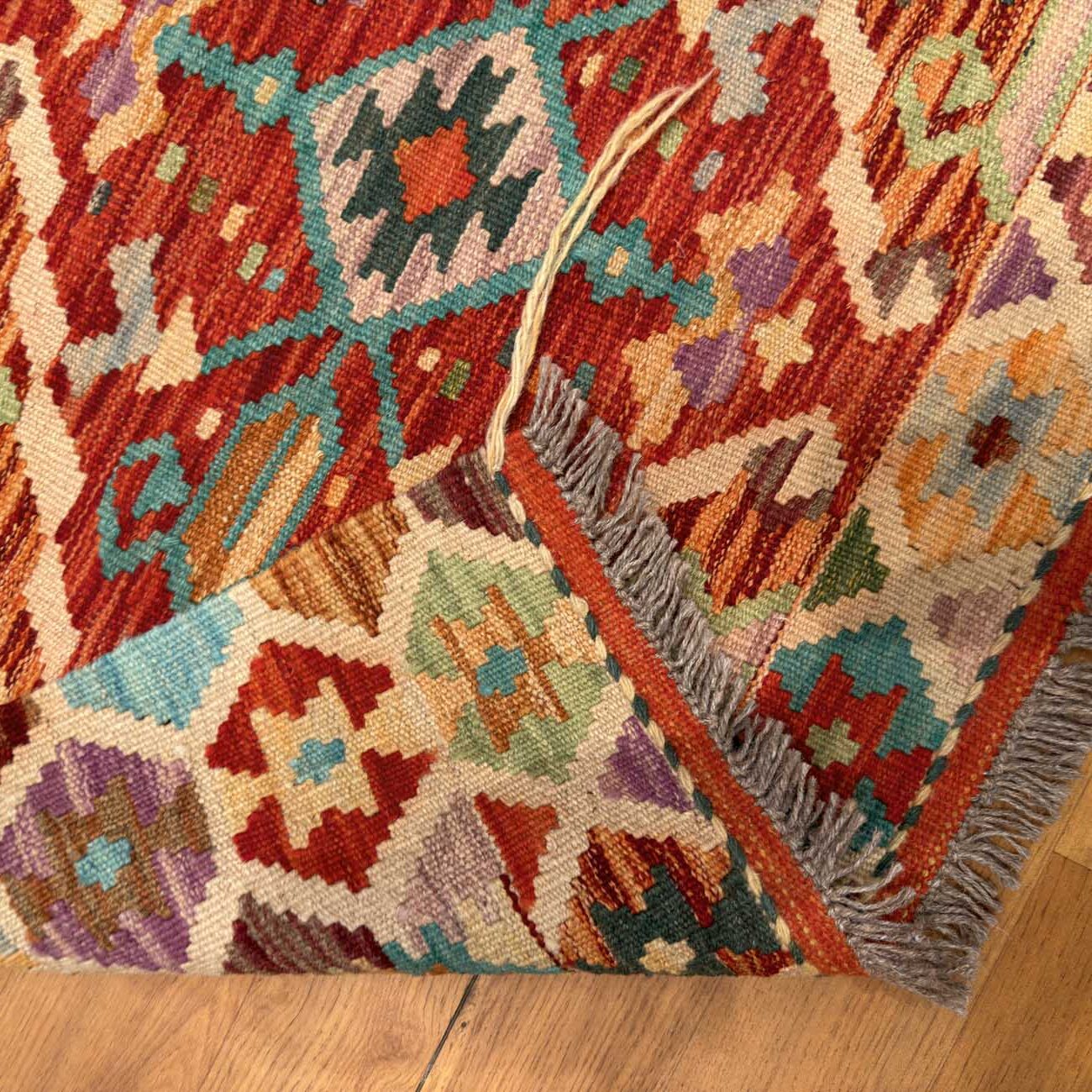 El Dokuma Anadolu Desenli Yün Kilim (105x150 cm) - Görsel 6