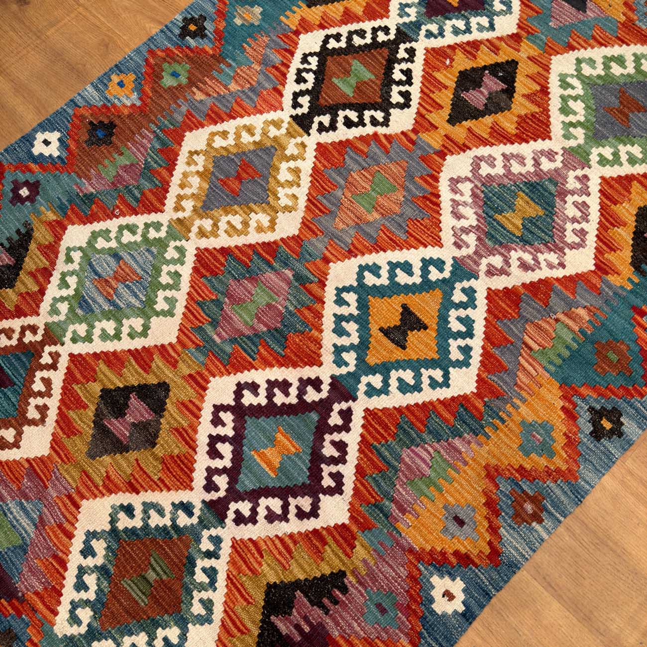 El Dokuma Anadolu Desenli Yün Kilim (100x150 cm) - Görsel 2