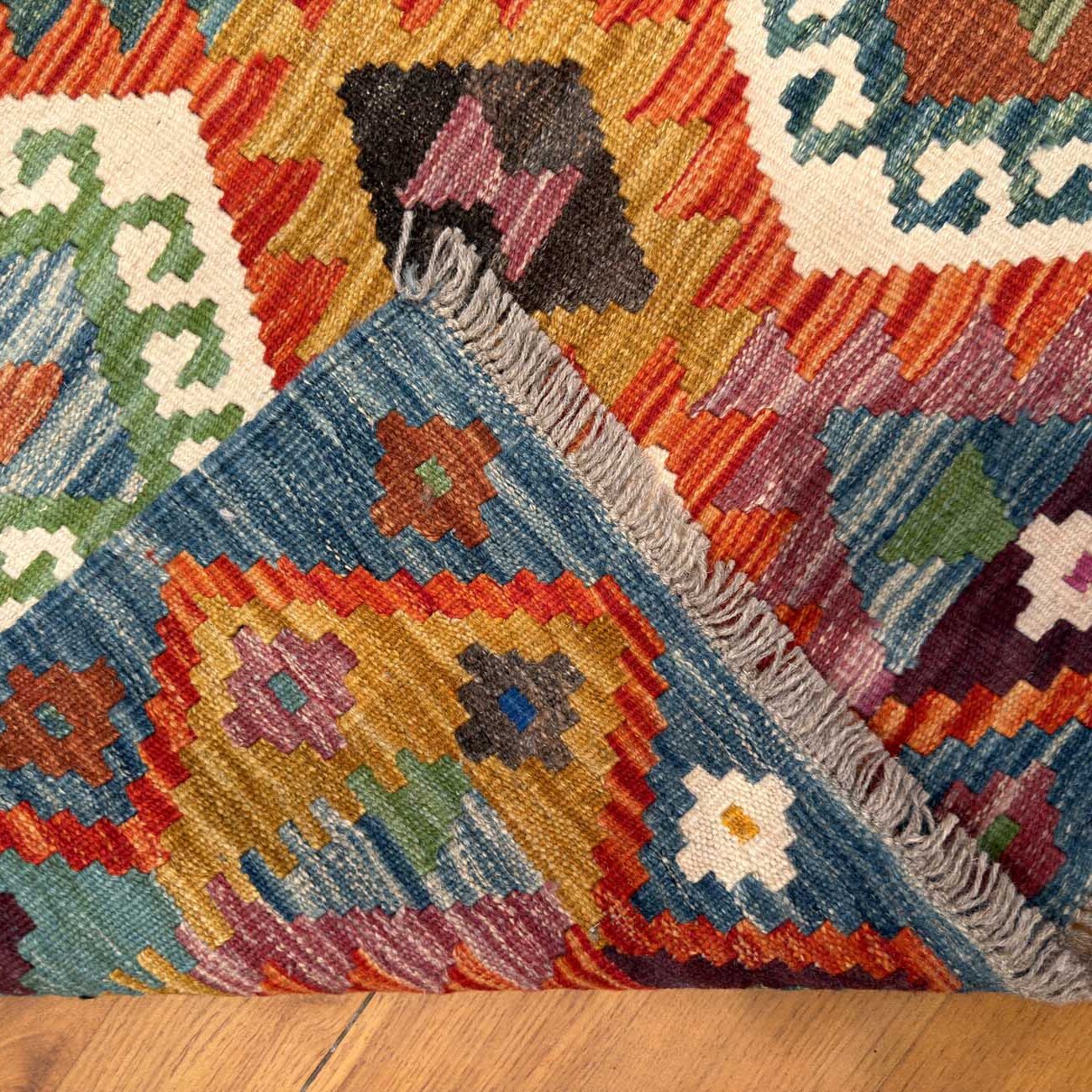 El Dokuma Anadolu Desenli Yün Kilim (100x150 cm) - Görsel 6