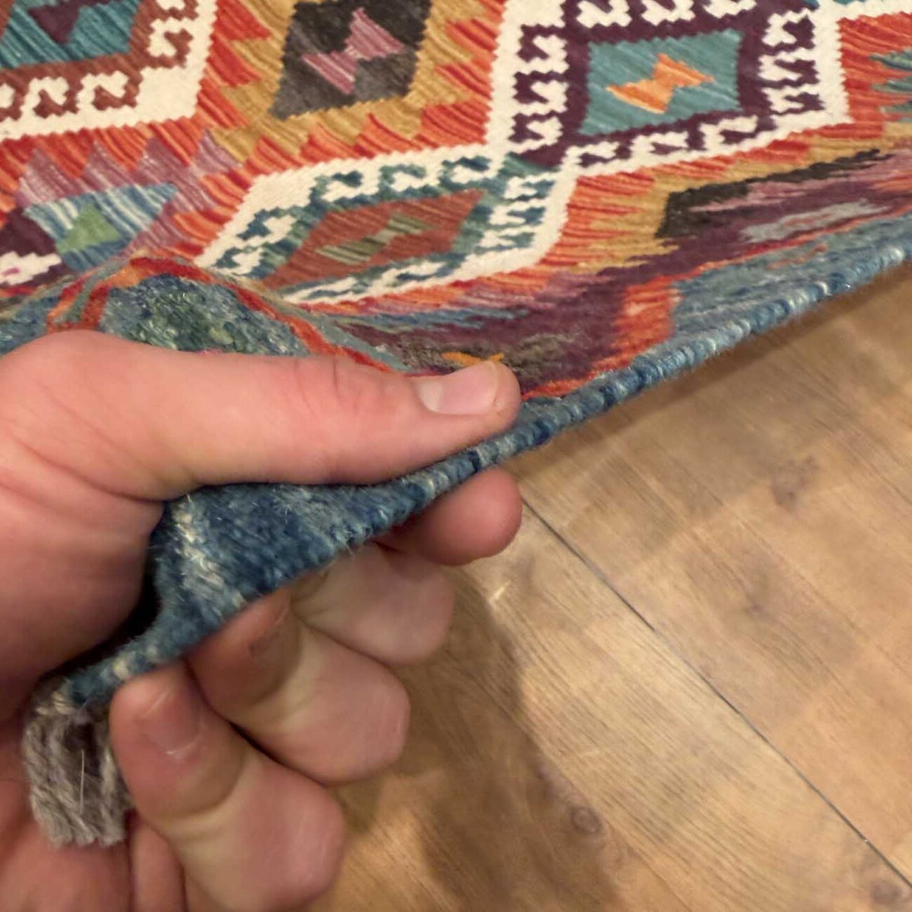 El Dokuma Anadolu Desenli Yün Kilim (100x150 cm) - Görsel 7