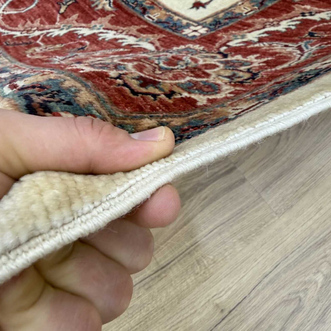 El Dokuma Floral Uşak Yün Halı (165x245 cm) - Görsel 10