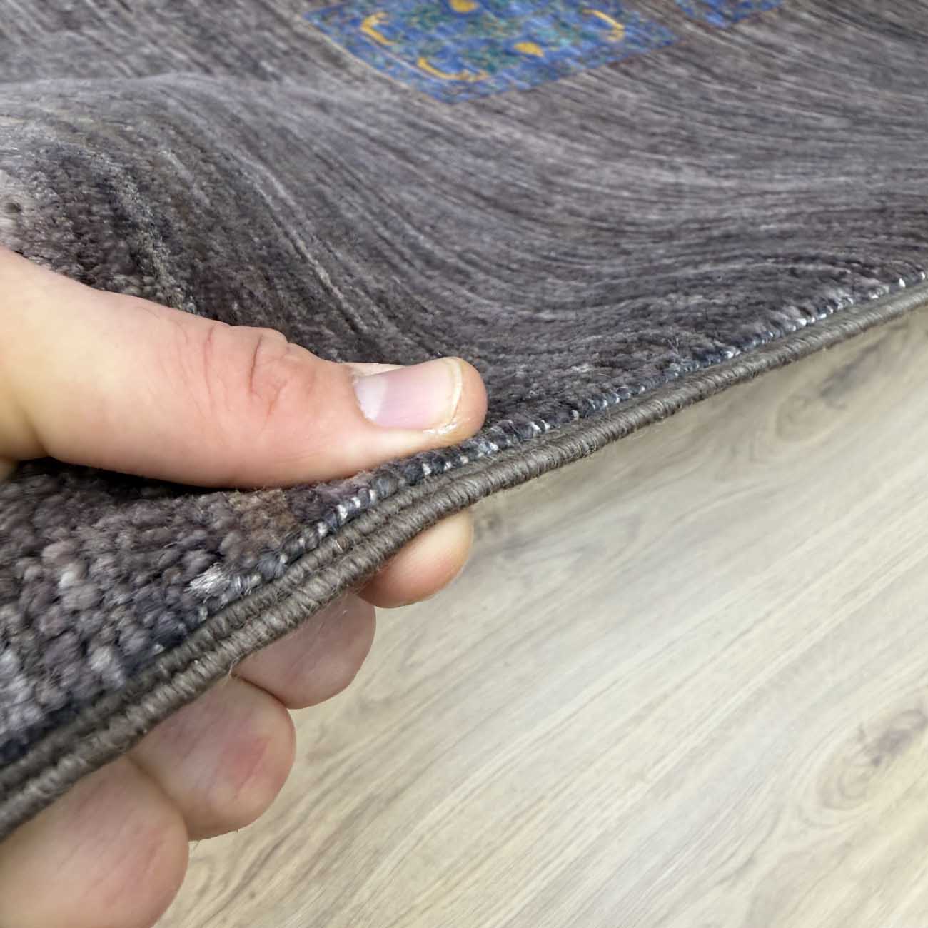 El Dokuma Mavi Bahtiyar Kabile Yün Halı (245x280 cm) - Görsel 10