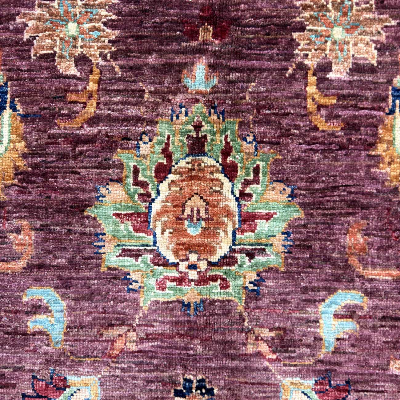 El Dokuma Mor Tasarım Sultani Yün Halı (255x310 cm) - Görsel 2