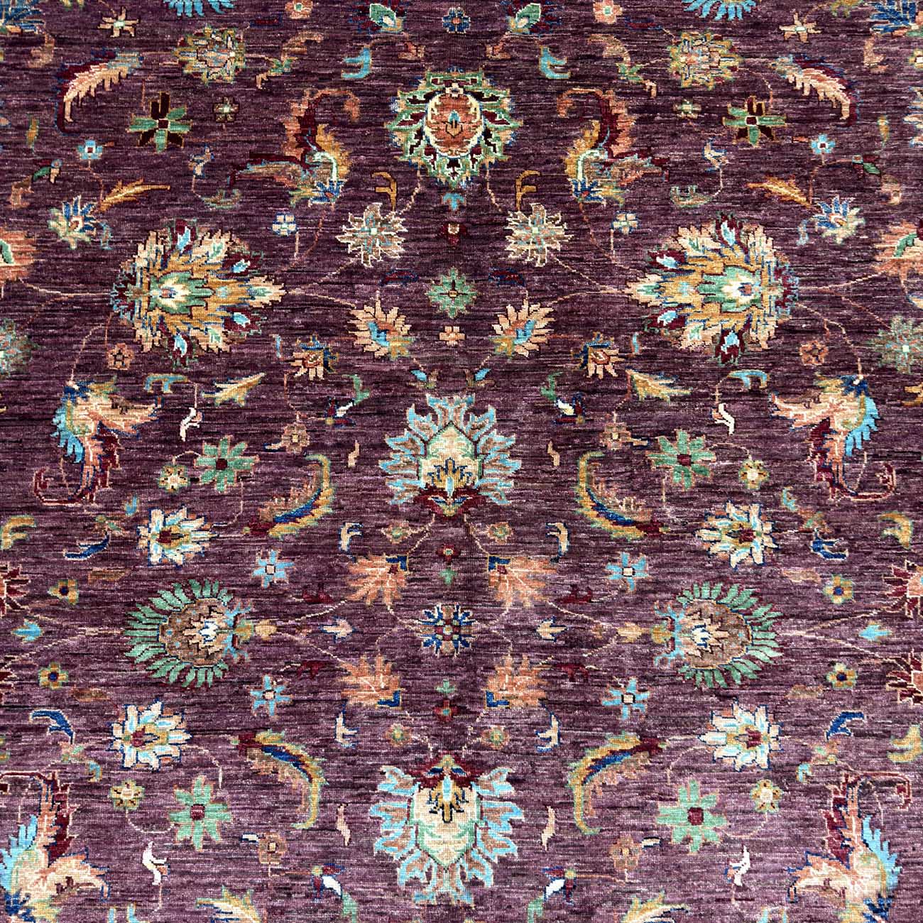 El Dokuma Mor Tasarım Sultani Yün Halı (255x310 cm) - Görsel 3