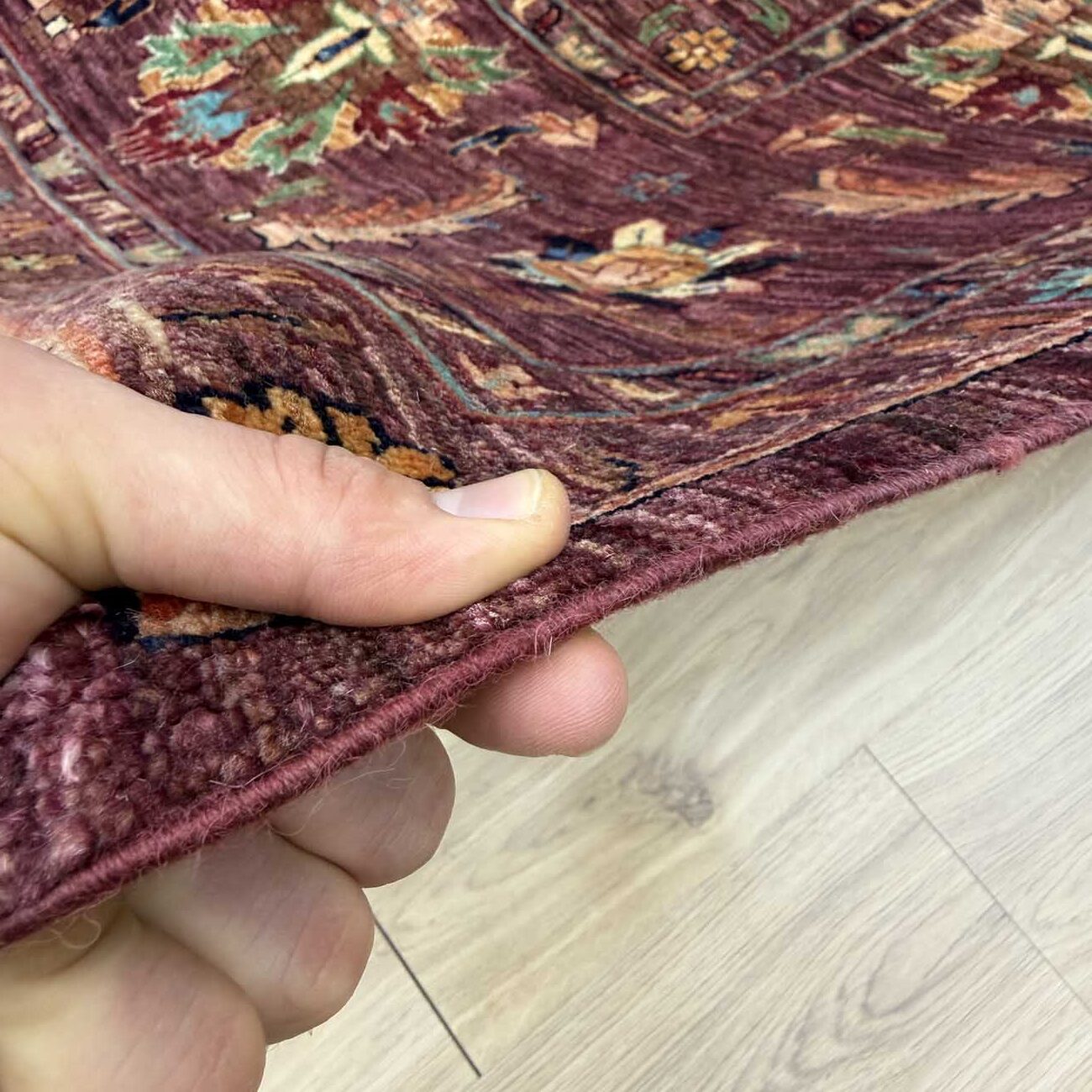 El Dokuma Mor Tasarım Sultani Yün Halı (255x310 cm) - Görsel 11