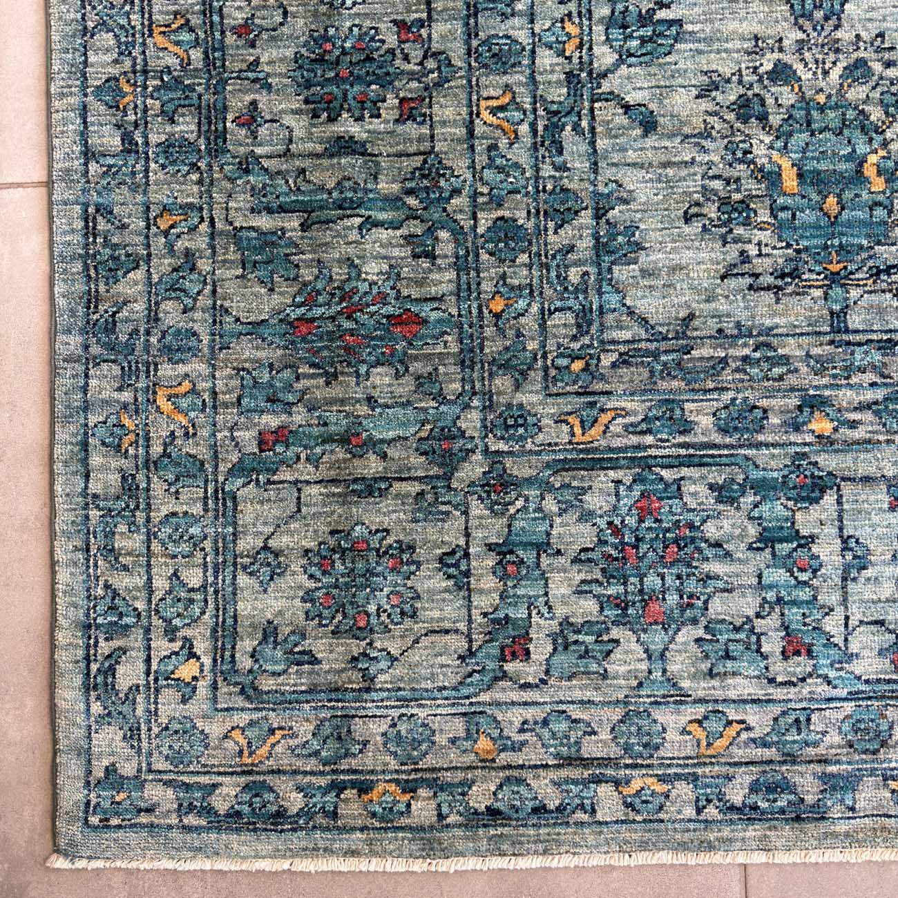 El Dokuma Mavi Çağdaş Sultani Yün Halı (240x300 cm) - Görsel 3