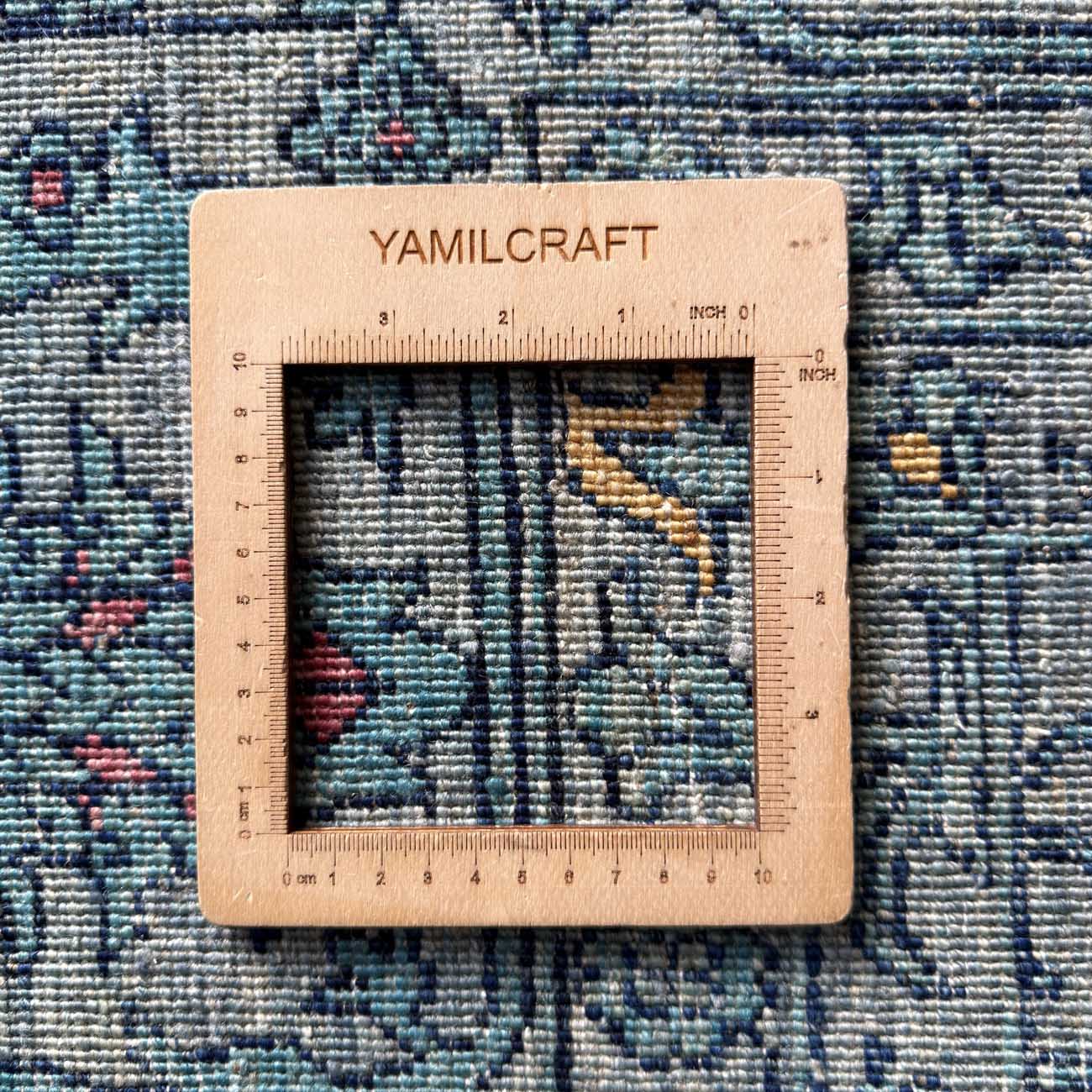 El Dokuma Mavi Çağdaş Sultani Yün Halı (240x300 cm) - Görsel 6