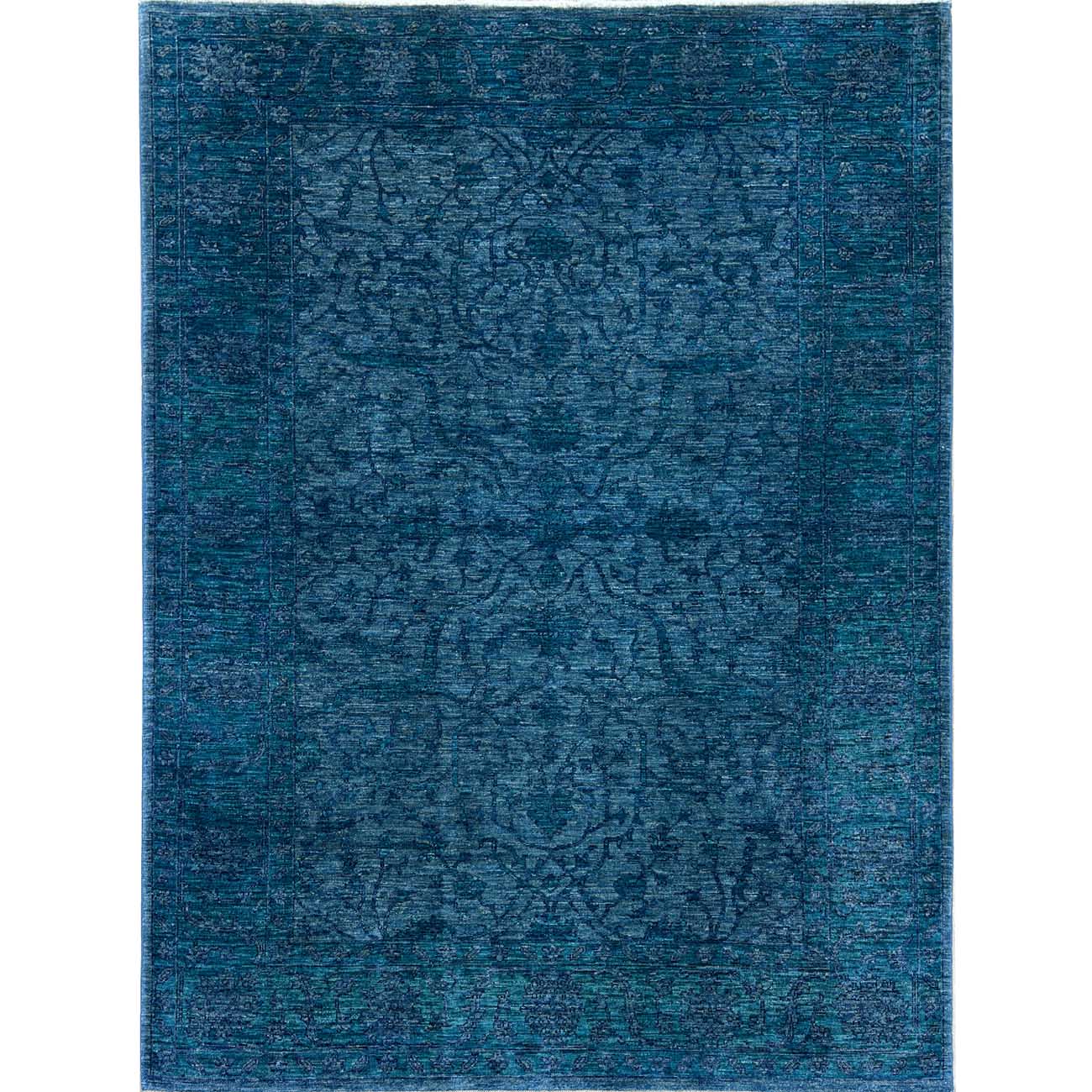 El Dokuma Mavi Bijar İran Yün Halı (170x225 cm)