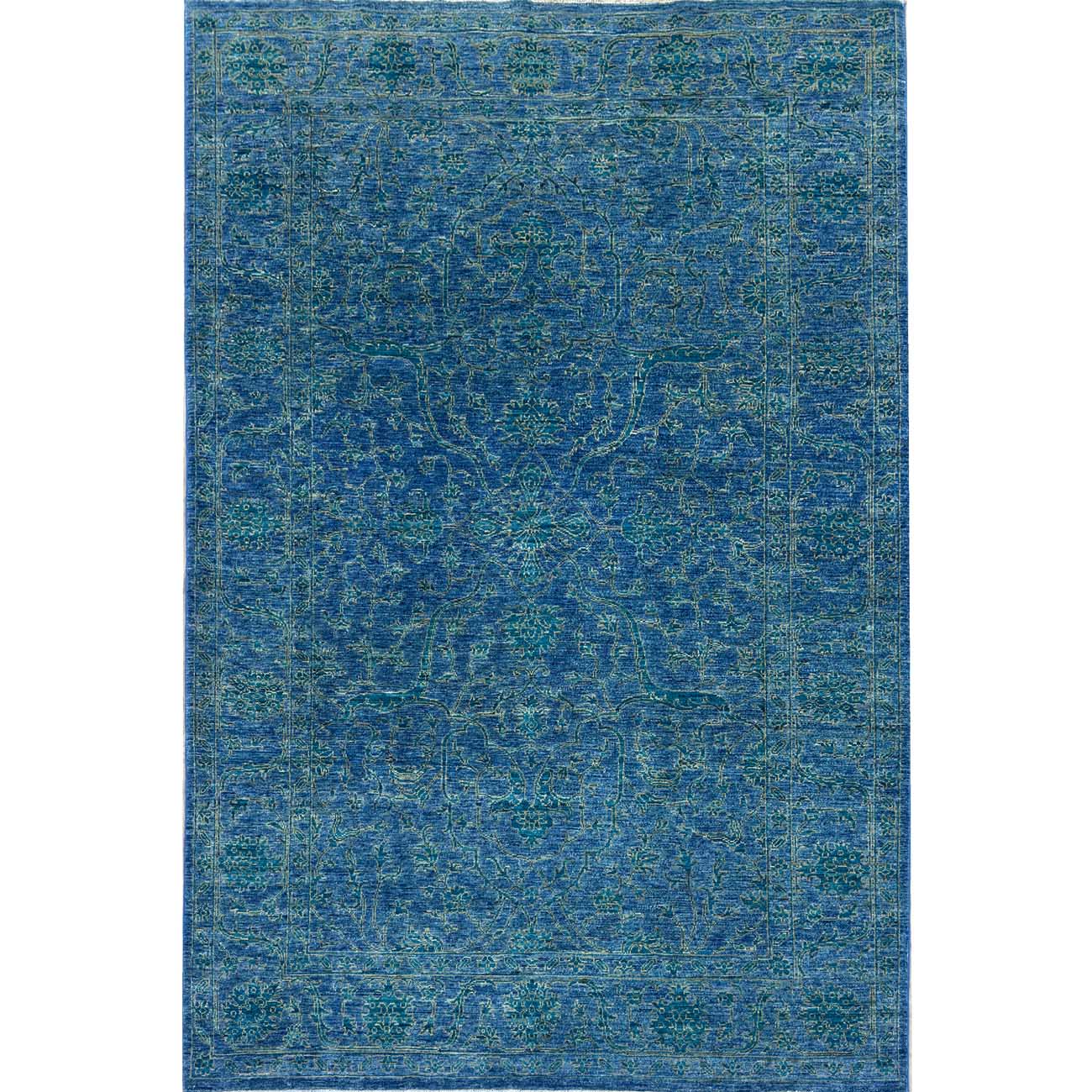 El Dokuma Mavi Bijar İran Yün Halı (175x260 cm)