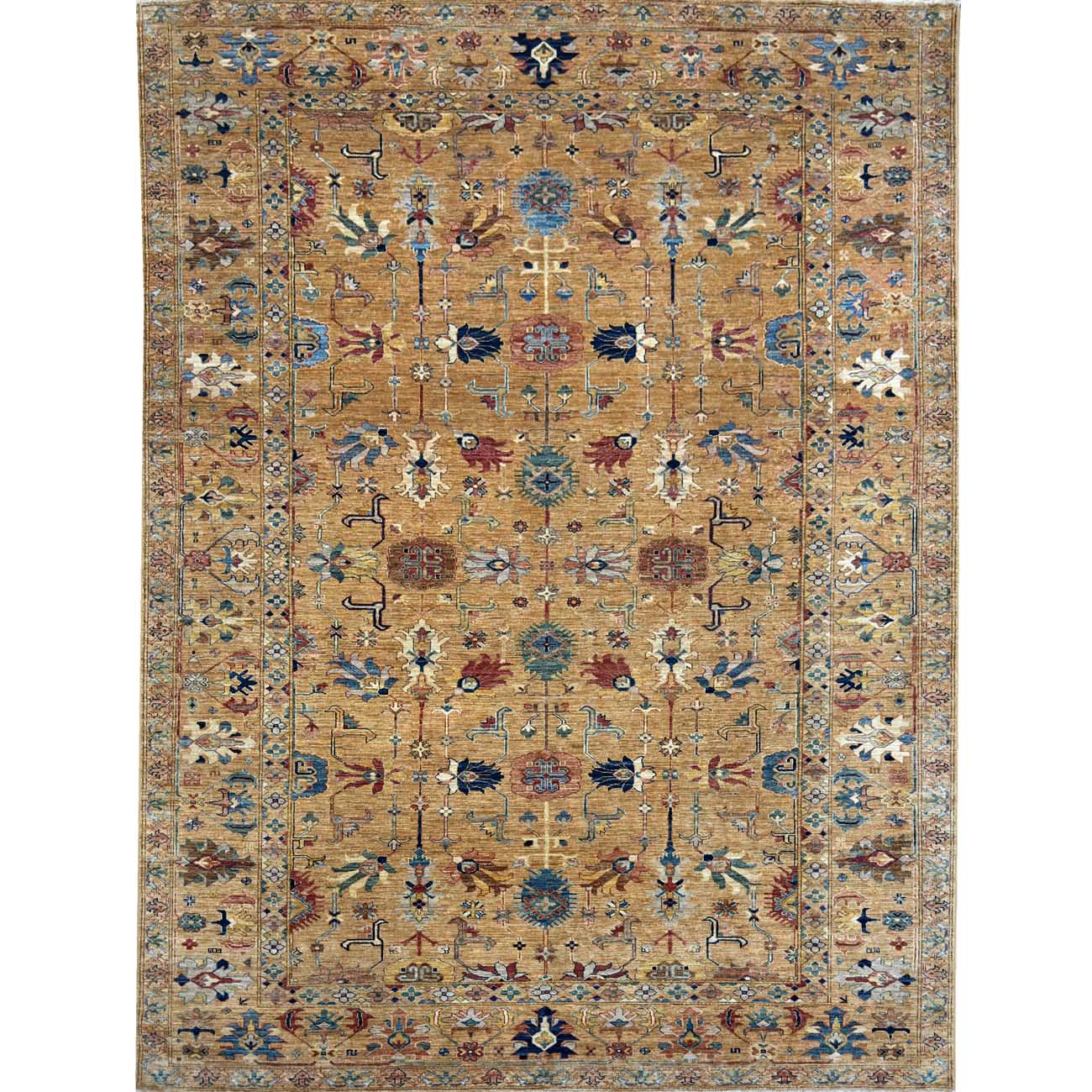 El Dokuma Kafkas Tasarım Kabile Yün Halı (275x390 cm)