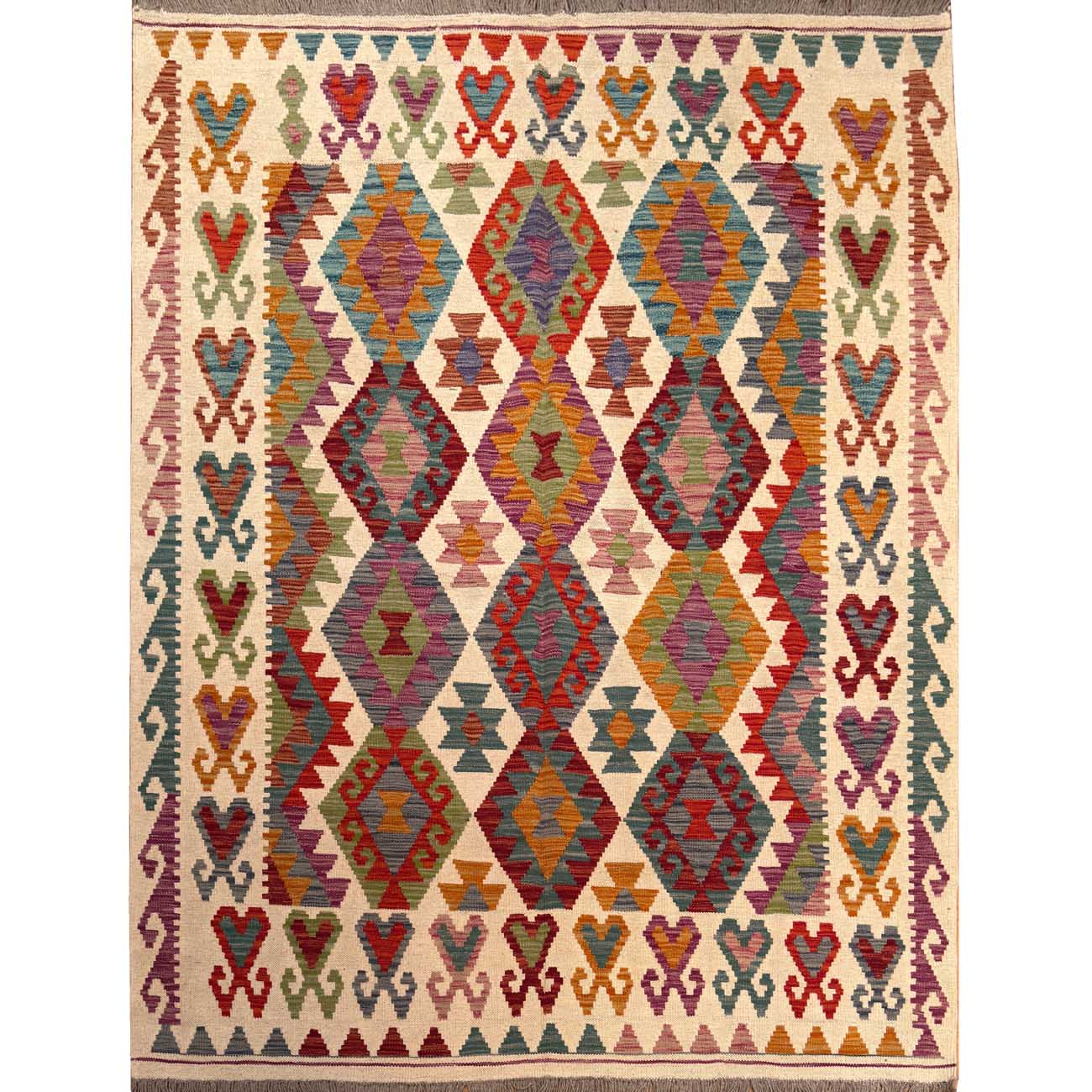El Dokuma Anadolu Desenli Yün Kilim (160x195 cm)