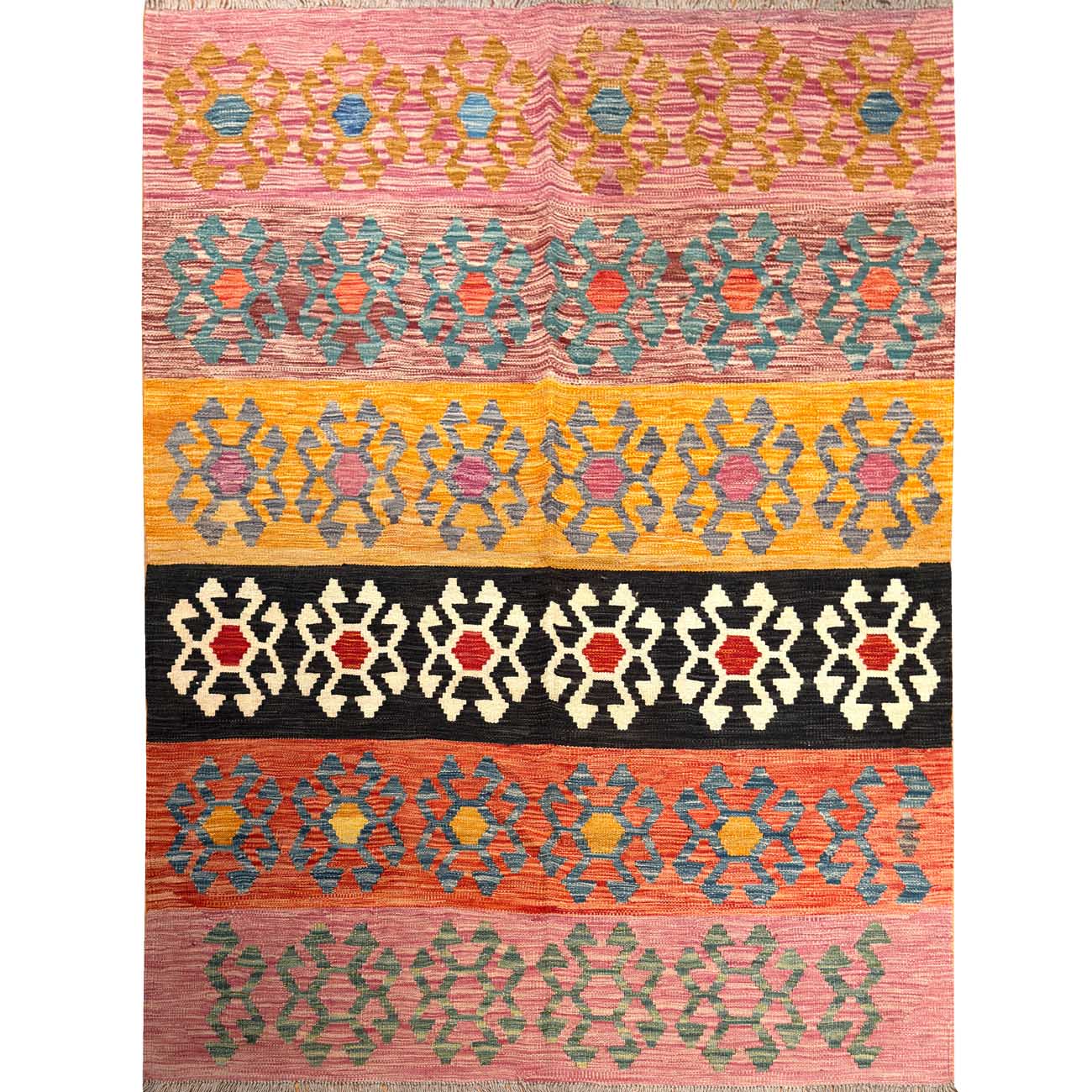 El Dokuma Anadolu Desenli Yün Kilim (150x200 cm)