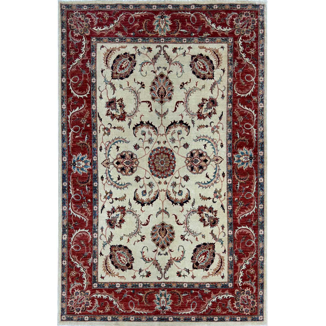 El Dokuma Floral Uşak Yün Halı (165x245 cm)