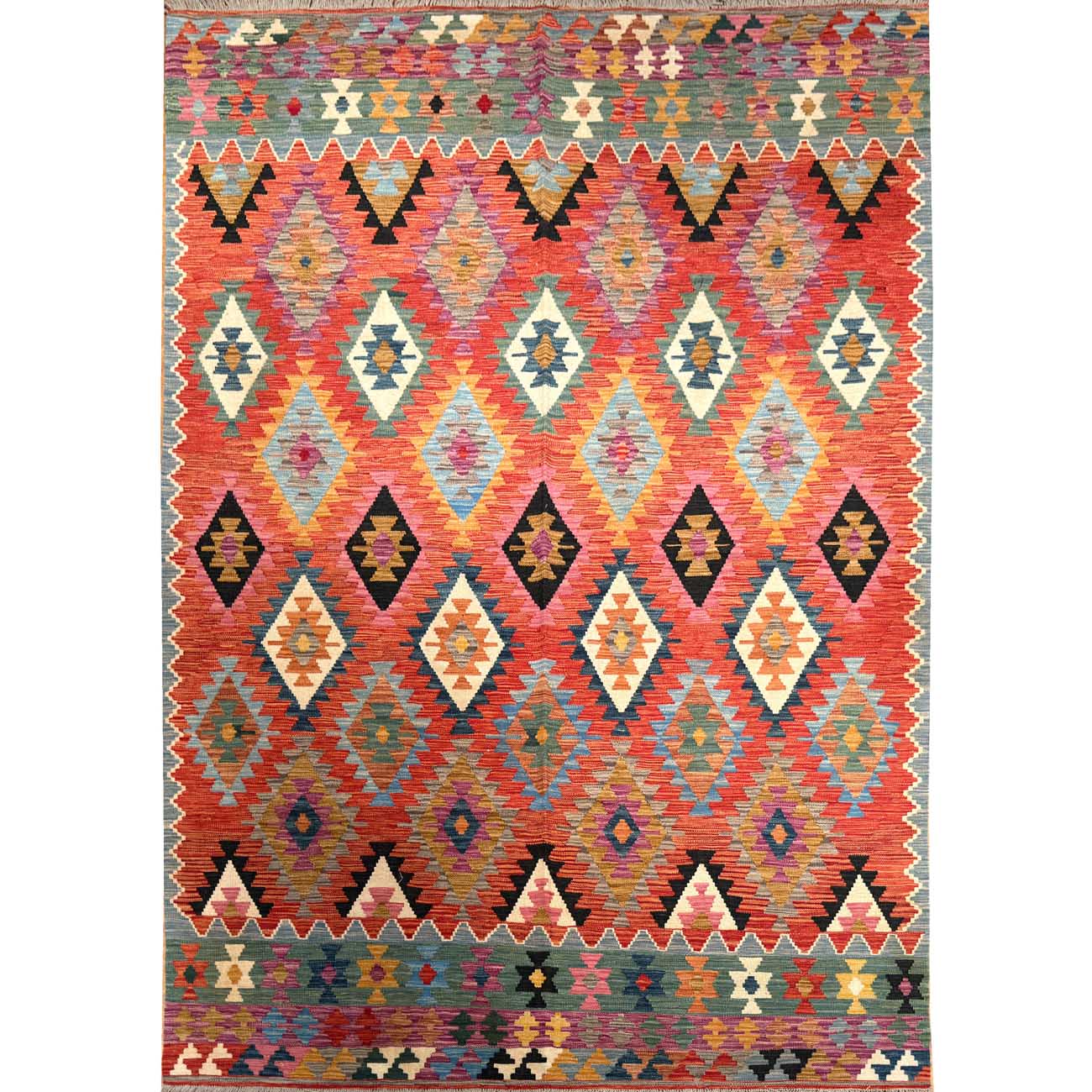 El Dokuma Anadolu Desenli Yün Kilim (200x305 cm)