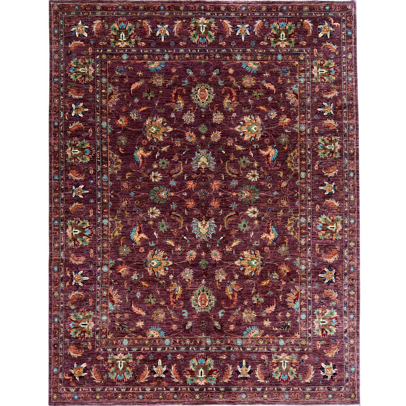 El Dokuma Mor Tasarım Sultani Yün Halı (255x310 cm)