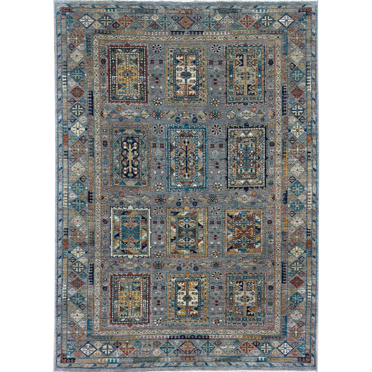 El Dokuma Gri Veziri Kabile Yün Halı (170x240 cm)