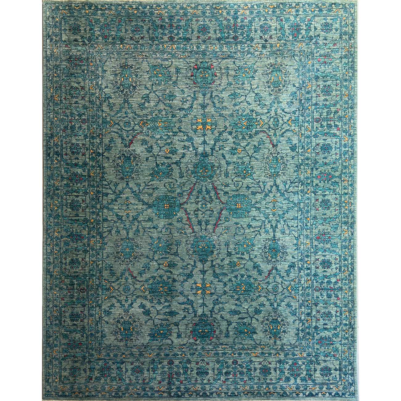 El Dokuma Mavi Çağdaş Sultani Yün Halı (240x300 cm)