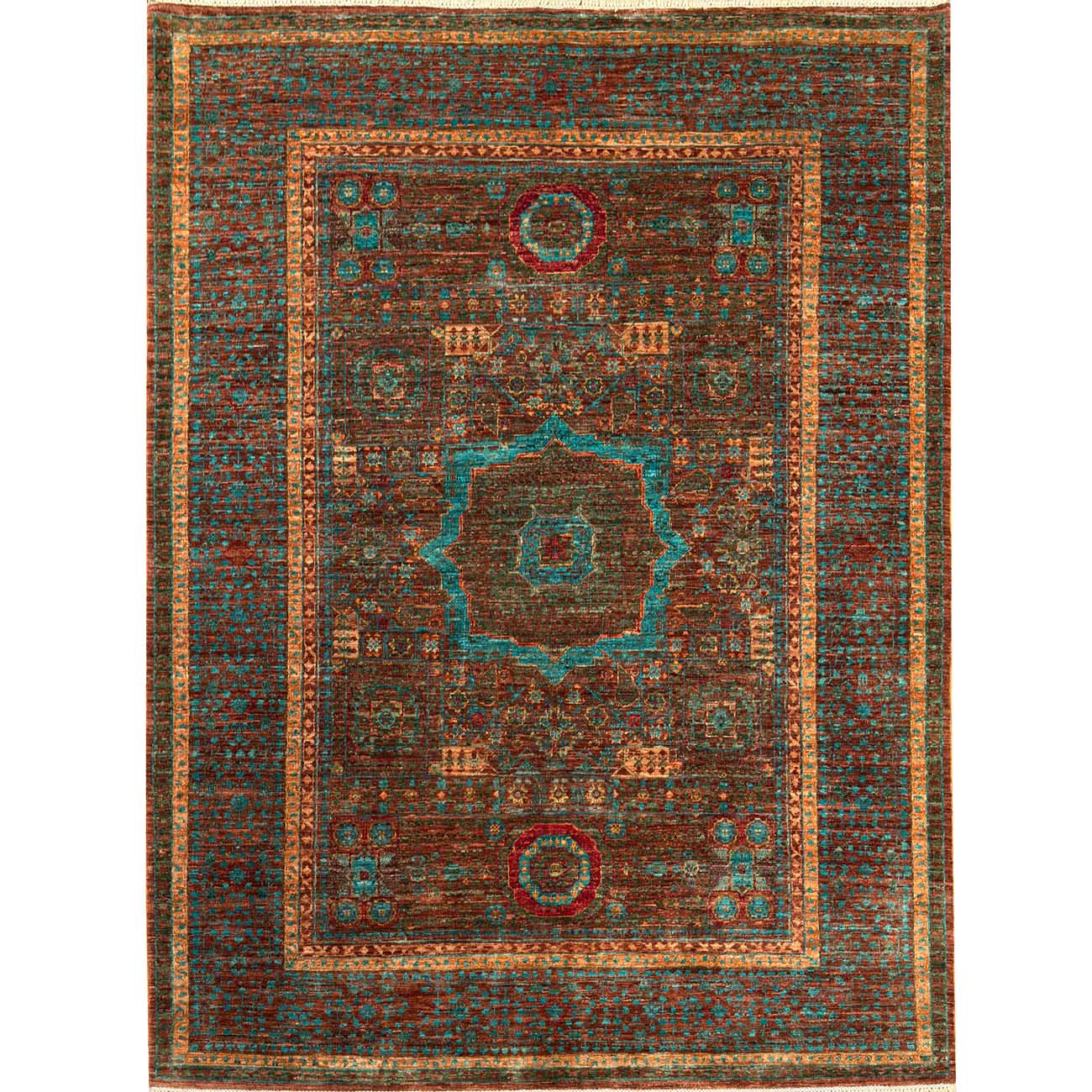 El Dokuma Kahverengi Memlük Yün Halı (180x235 cm)