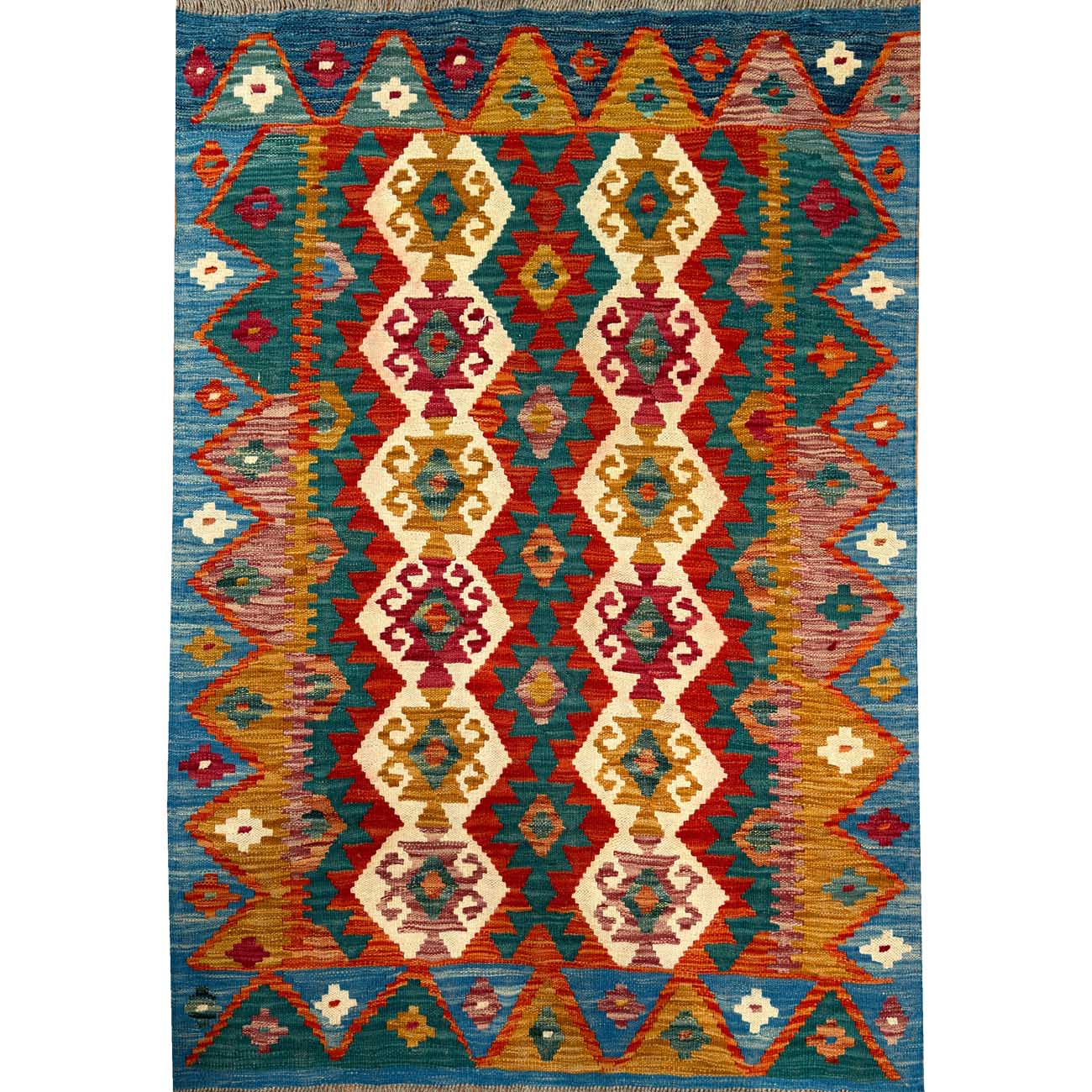 El Dokuma Anadolu Desenli Yün Kilim (100x145 cm)