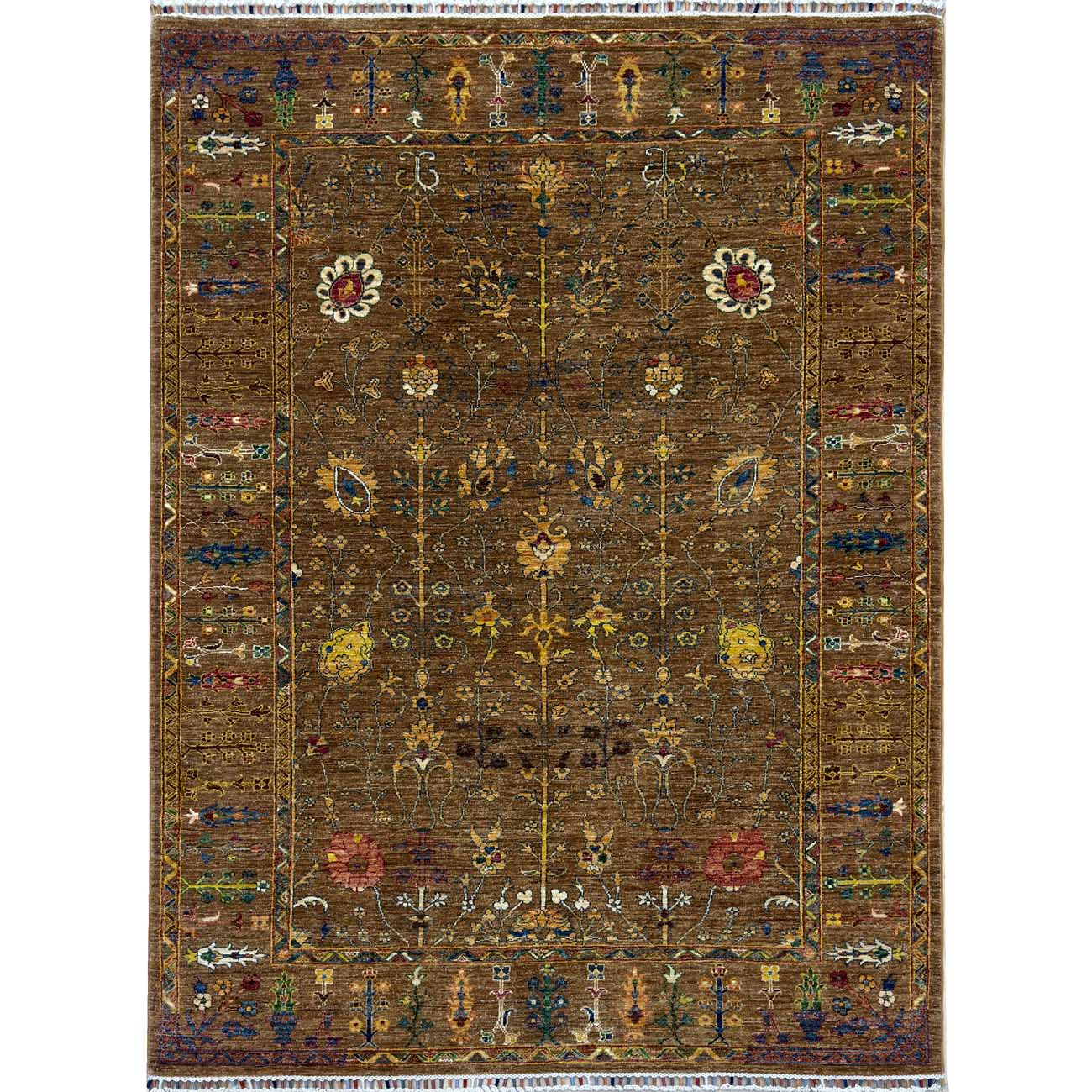 El Dokuma Kahverengi Sultani Yün Halı (170x225 cm)