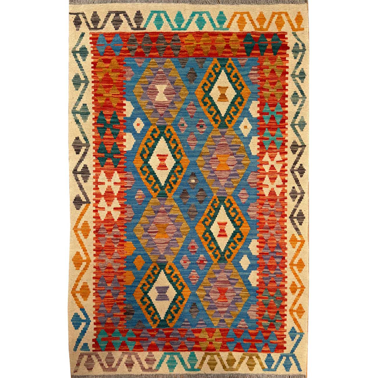 El Dokuma Anadolu Desenli Yün Kilim (100x145 cm)