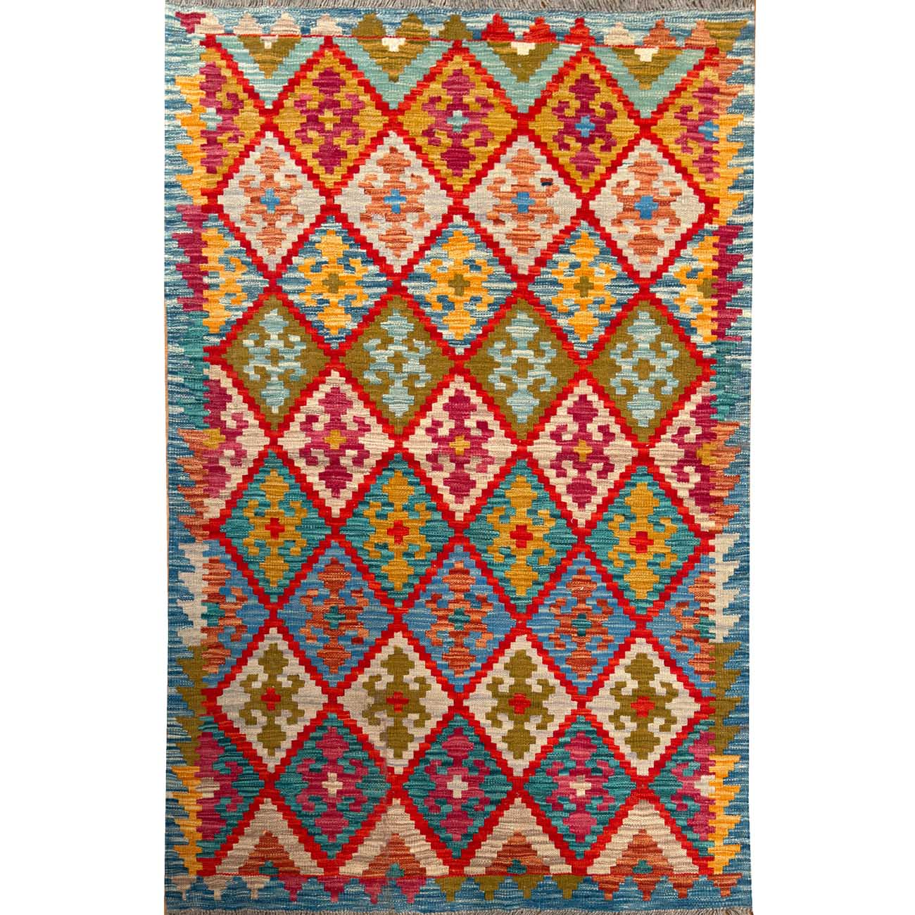 El Dokuma Anadolu Desenli Yün Kilim (100x150cm)