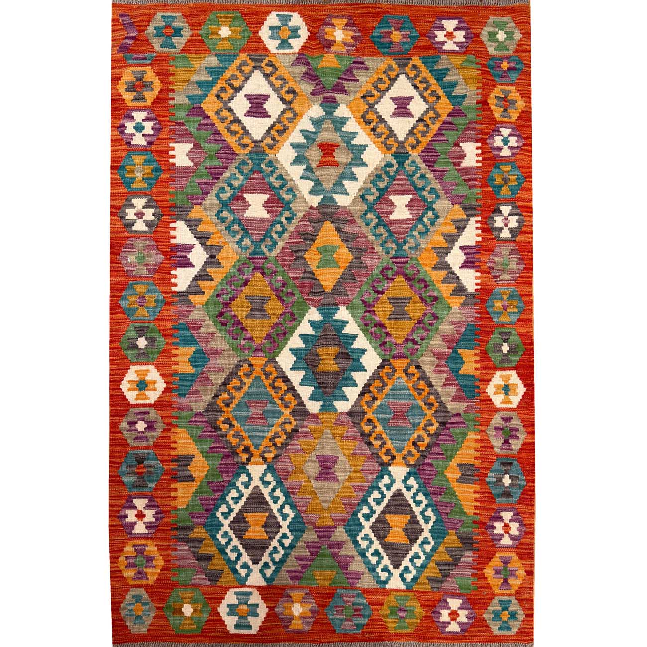 El Dokuma Anadolu Desenli Yün Kilim (100x155cm)