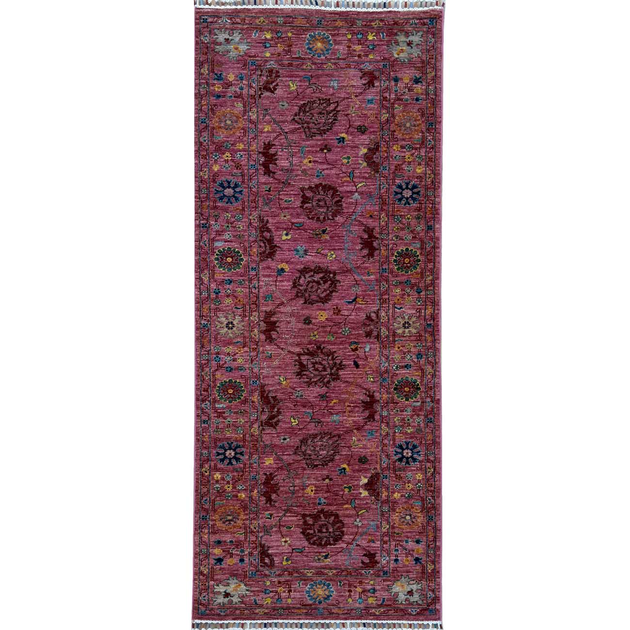 El Dokuma Pembe Sultani Yün Halı (80x205 cm)