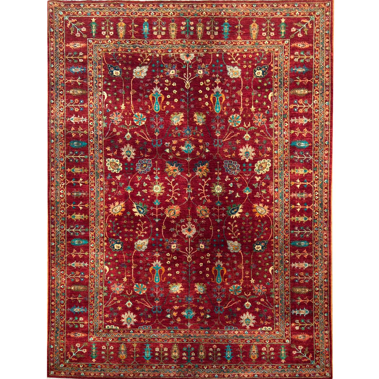 El Dokuma Kırmızı Sultani Yün Halı (305x415 cm)