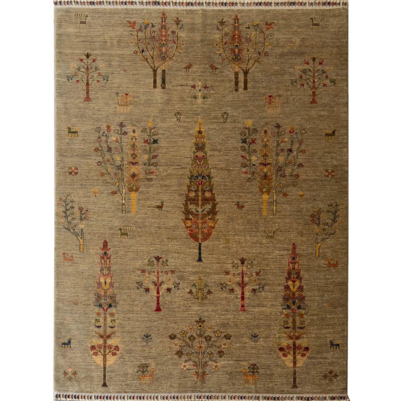 El Dokuma Hayat Ağacı Yün Halı (150×195 cm)