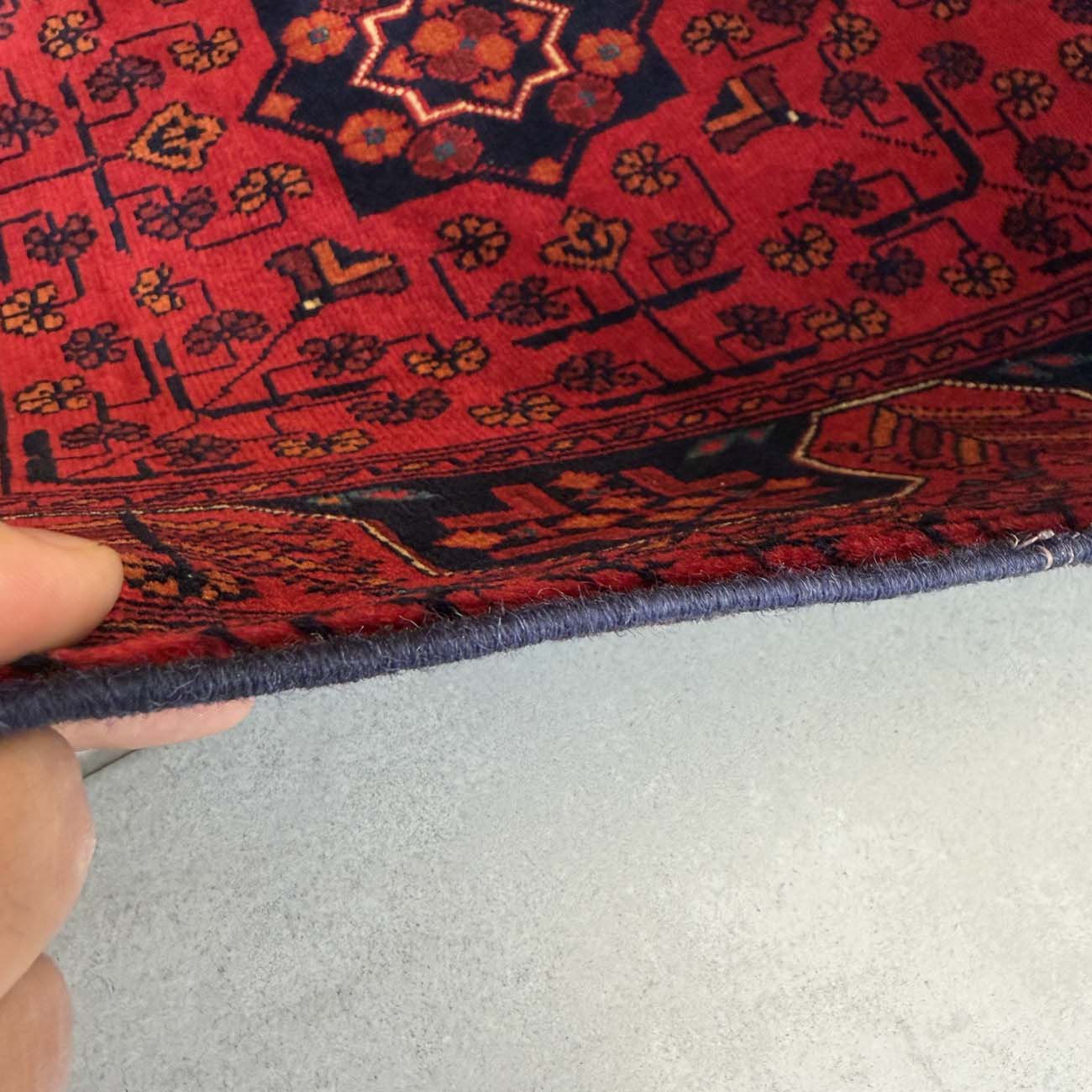 El Dokuma Kırmızı Afgan Yün Halı (80x120 cm) - Görsel 8
