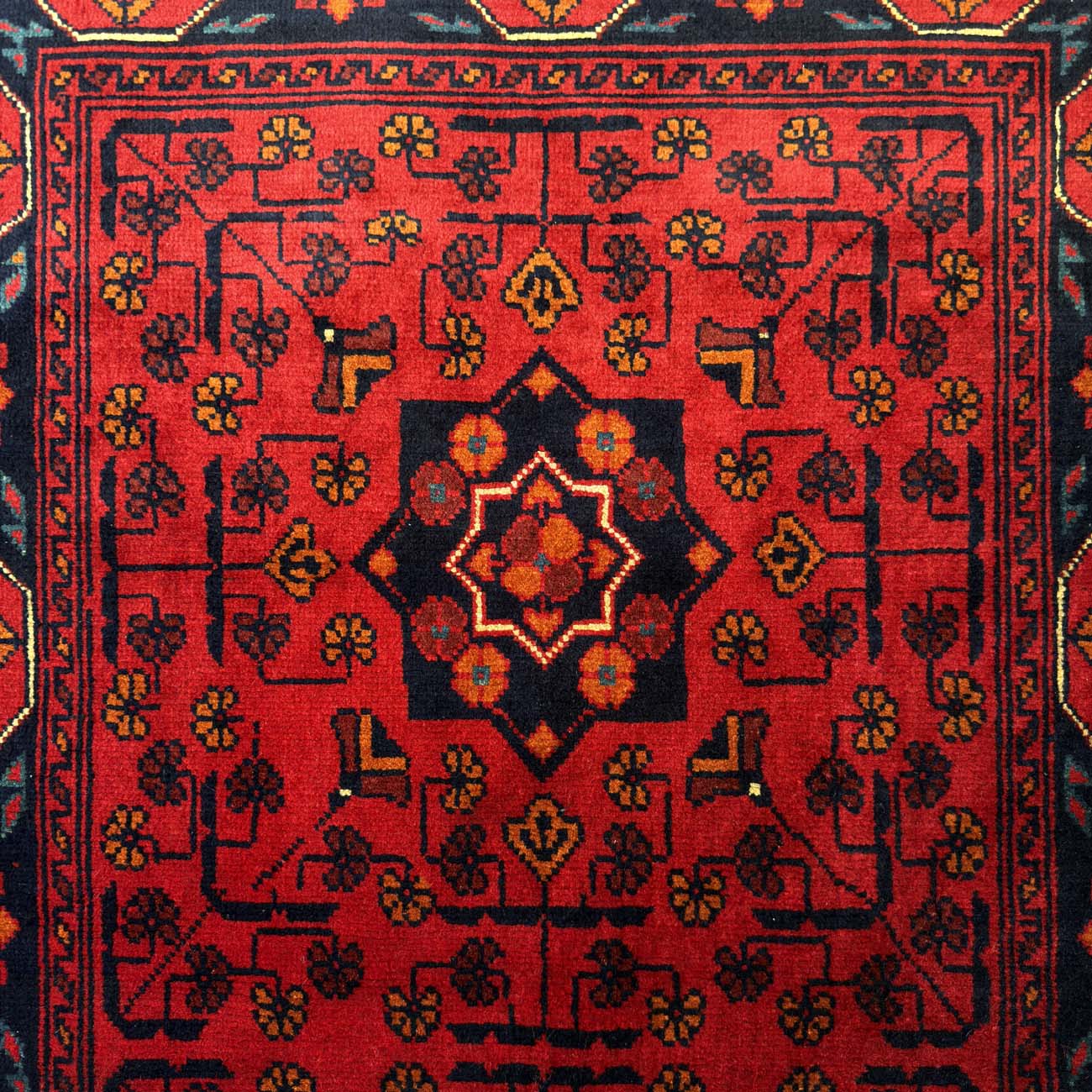 El Dokuma Kırmızı Afgan Yün Halı (80x120 cm) - Görsel 2