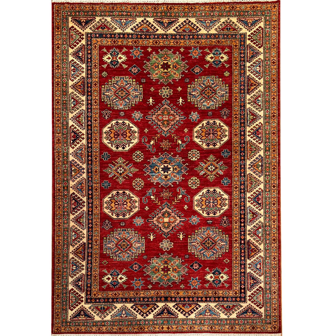 El Dokuma Kırmızı Kazak Yün Halı (170x235 cm)