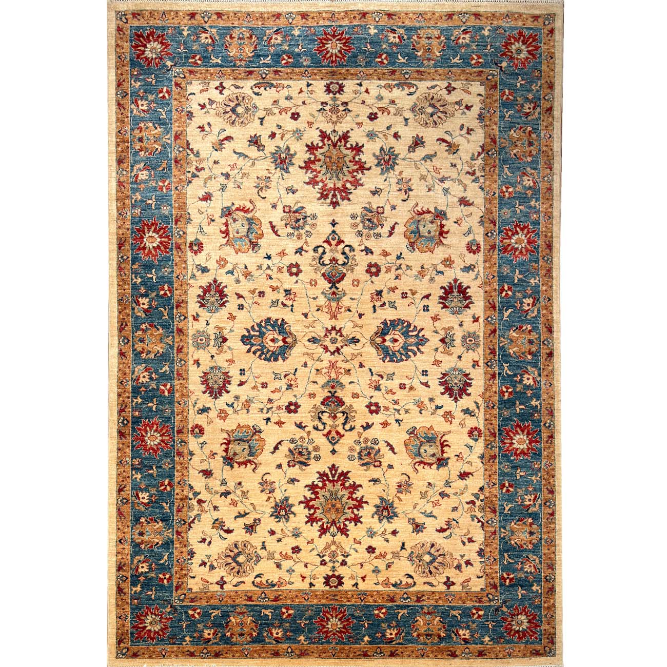 El Dokuma Krem Uşak Yün Halı (200x300 cm)