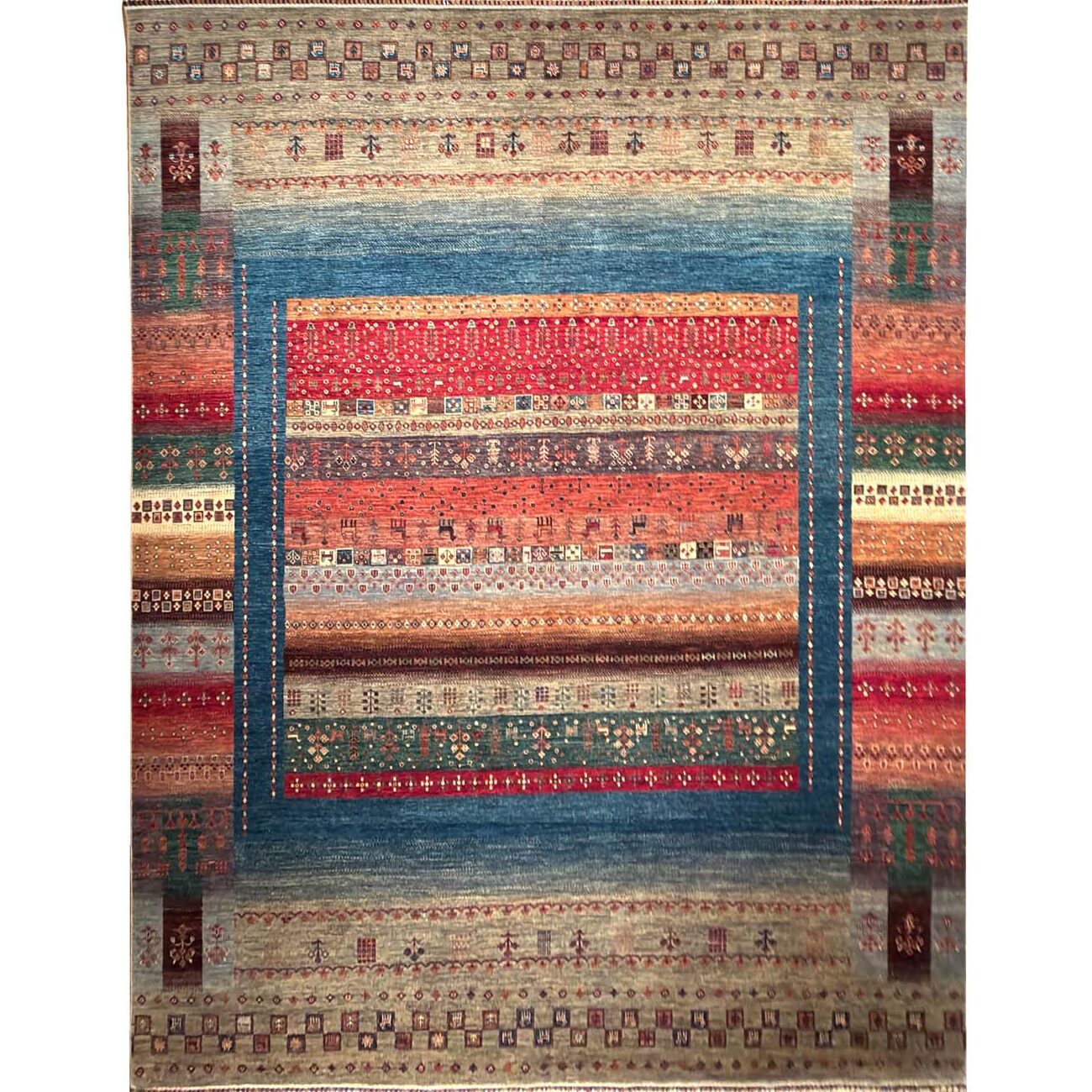 El Dokuma Figürlü Kabile Yün Halı (315×400 cm)