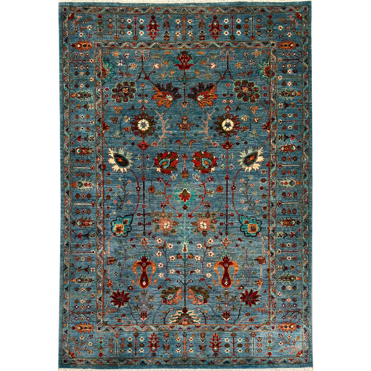 El Dokuma Mavi Sultani Yün Halı (175×245 cm)