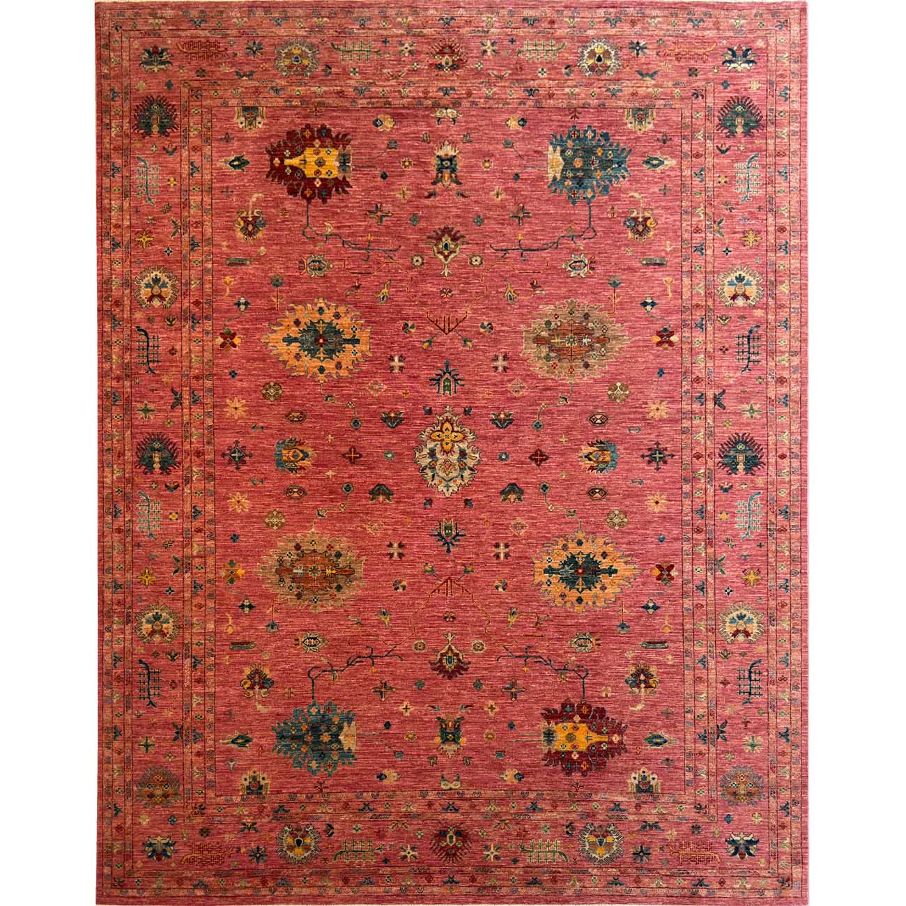 El Dokuma Pembe Sultani Yün Halı (250x310 cm)
