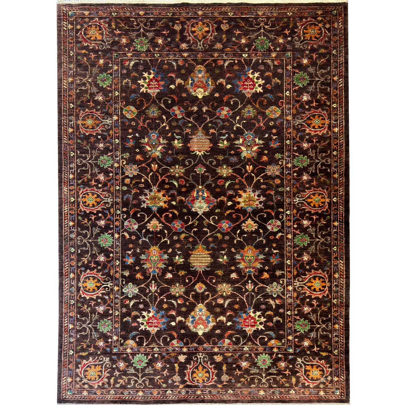 El Dokuma Kahverengi Sultani Yün Halı (200x290 cm)