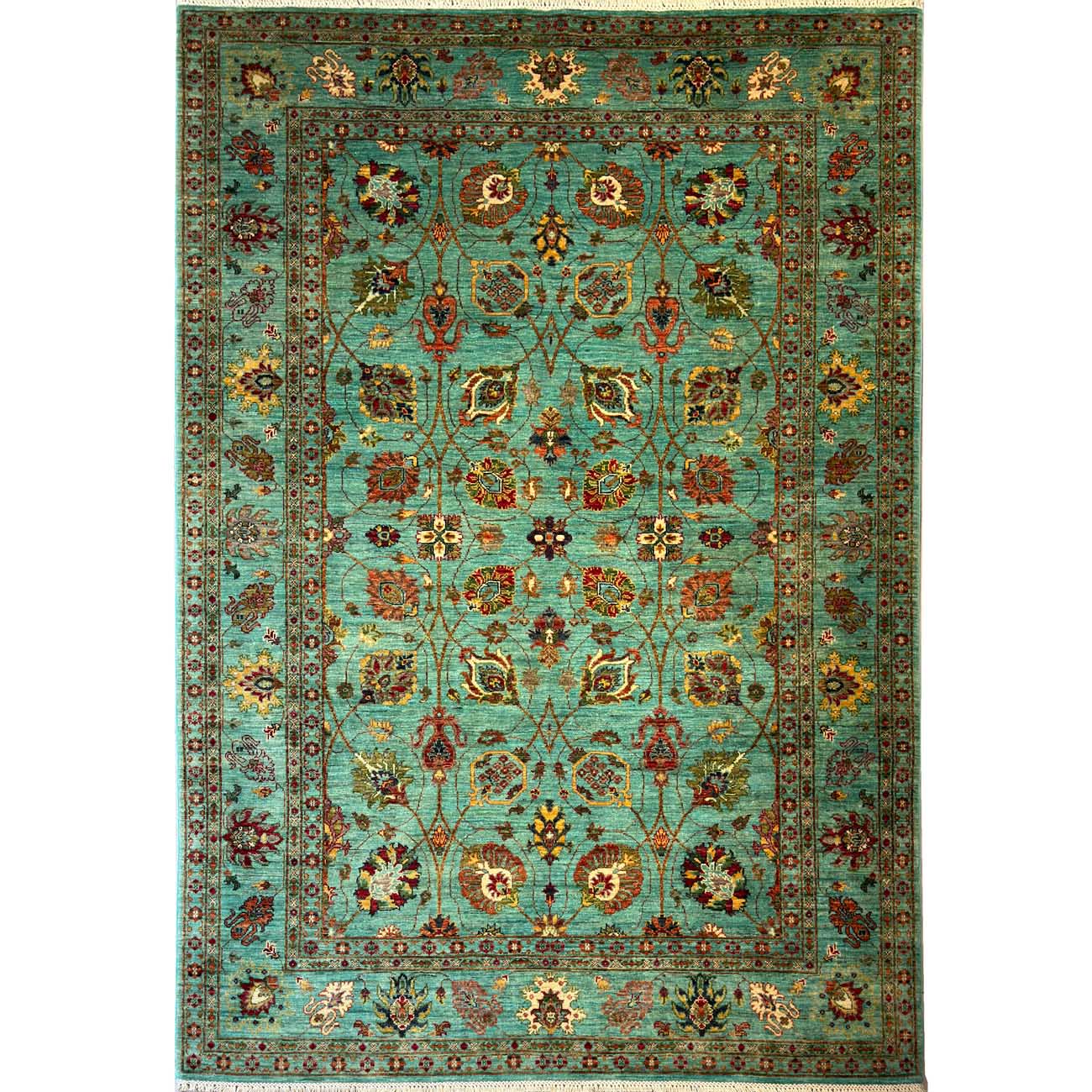 El Dokuma Turkuaz Sultani Yün Halı (175x245 cm)