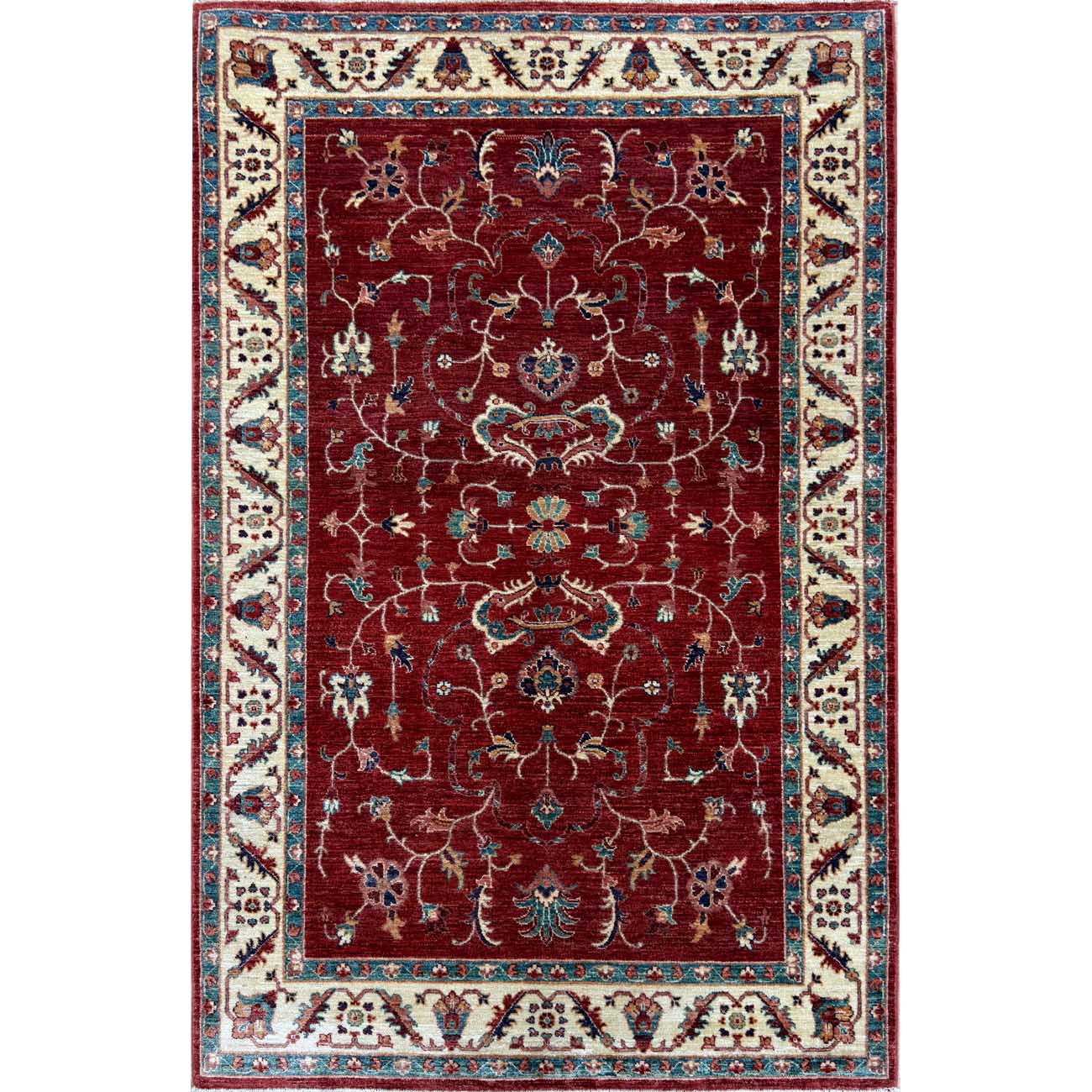 El Dokuma Kırmızı Ziegler Yün Halı (125x180 cm)