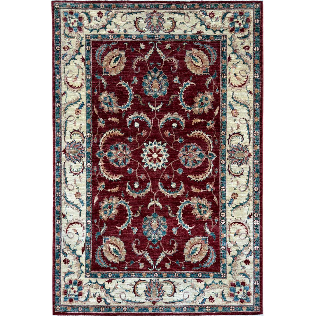 El Dokuma Kırmızı Ziegler Yün Halı (160x240 cm)