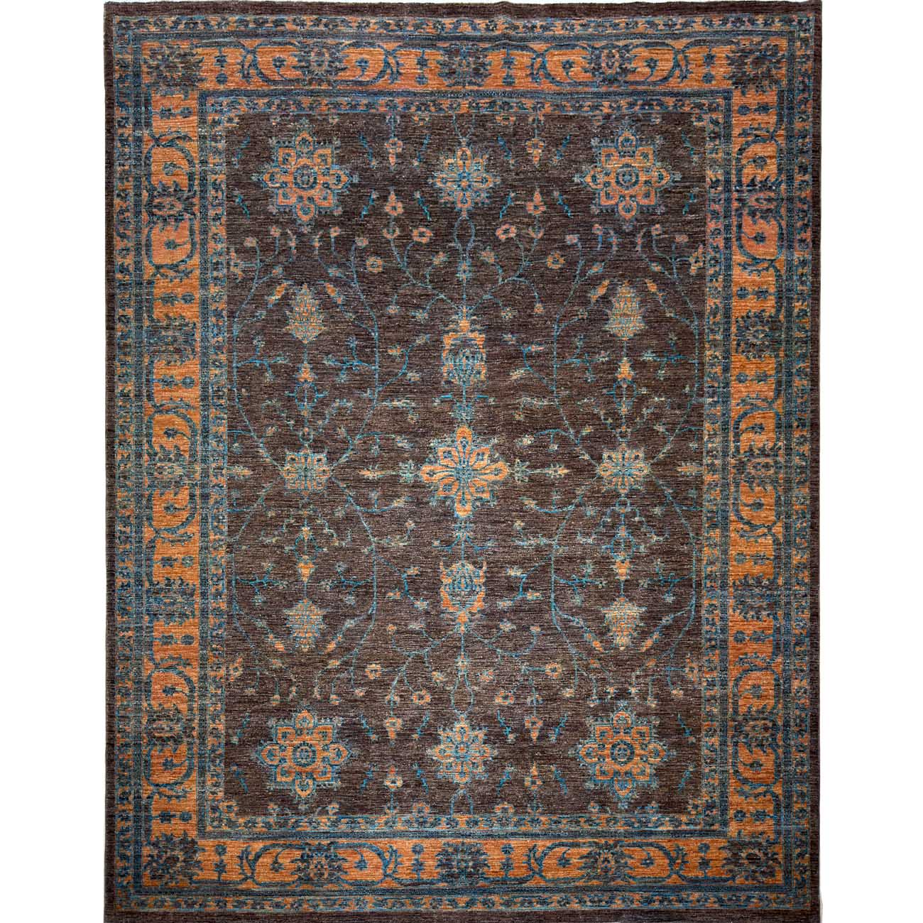El Dokuma Kahverengi Mono Serisi Yün Halı (250x320 cm)